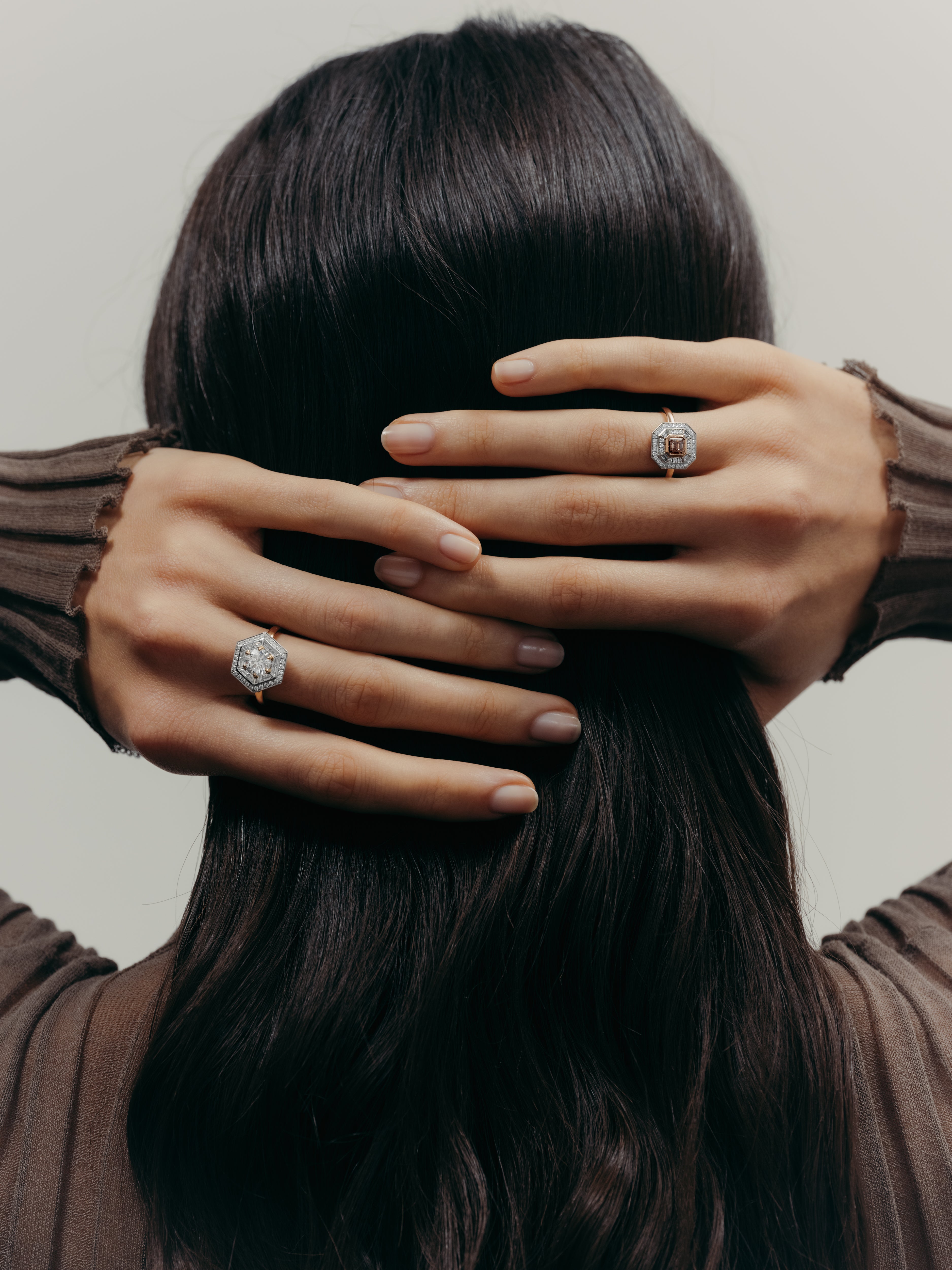 Bague Dallas Hexagon GM 1 carat - Or jaune