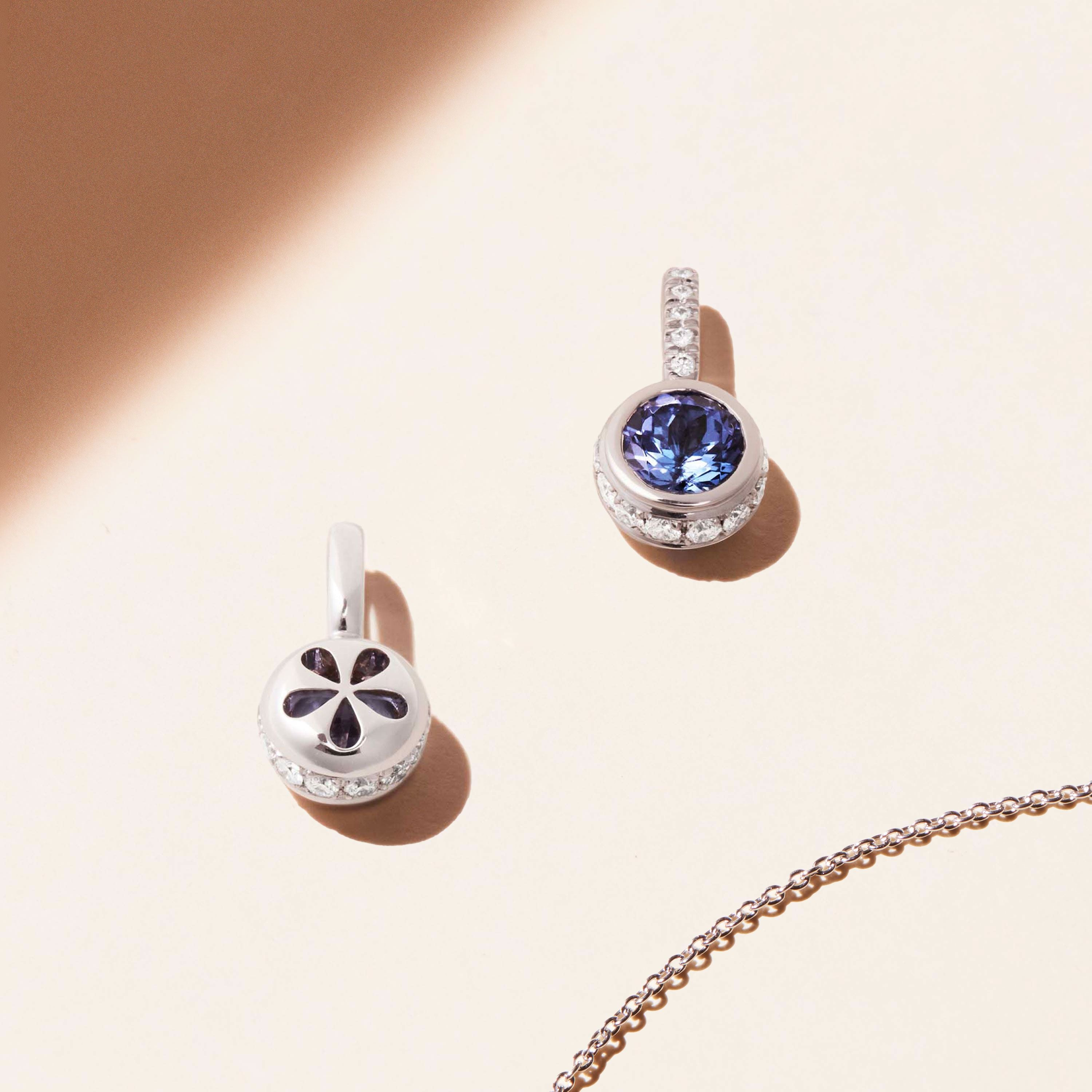 Pendentif - Jaïpur - Tanzanite et diamants - Or blanc