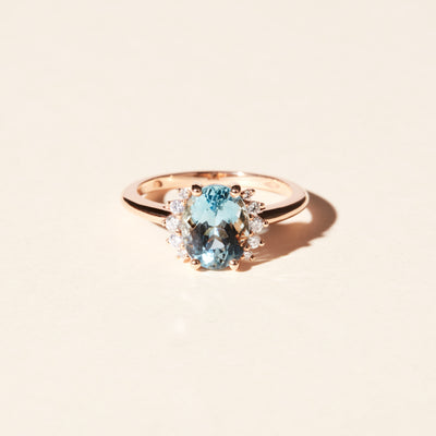Bague Samba aigue marine - Or rose