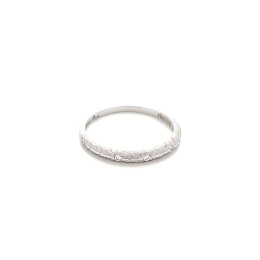 BANYAN wedding ring with 3 round diamonds - Platinum