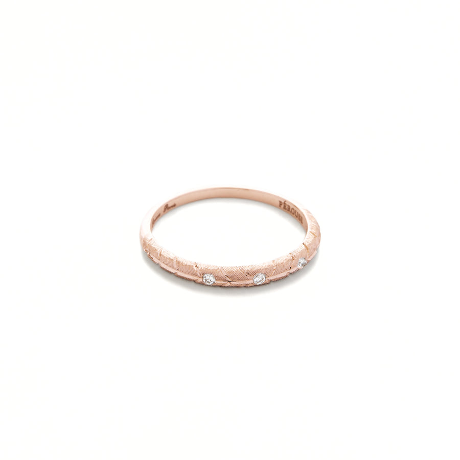BANYAN wedding ring with 3 round diamonds - 18 ct rose gold