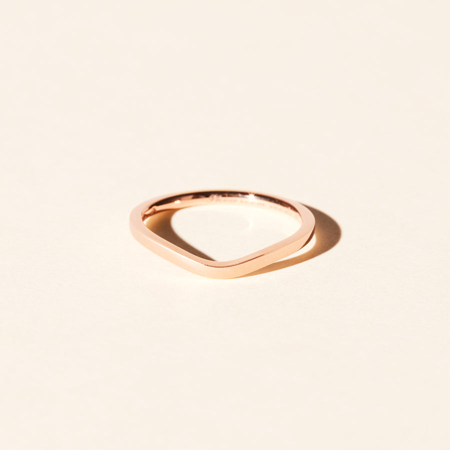 Curved Wedding Ring - 18 ct Rose Gold