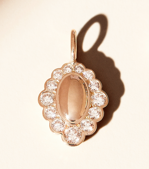Médaillon Jacinthe - Or rose et diamants