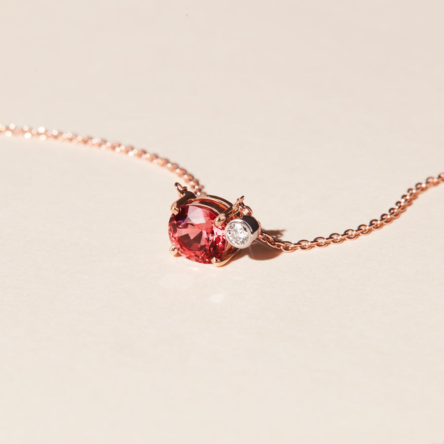 Collier Fortaleza - Or rose, spinelle et diamant