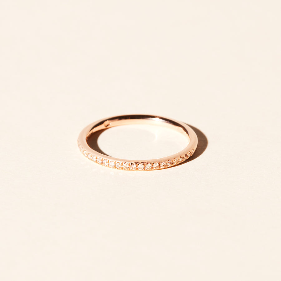HIBISCUS CHAMPAGNE DIAMOND wedding band 1.7mm - 18K pink gold