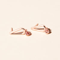 Boucles d'oreilles pendantes Pétale - Or rose et diamants – Pérouse Paris