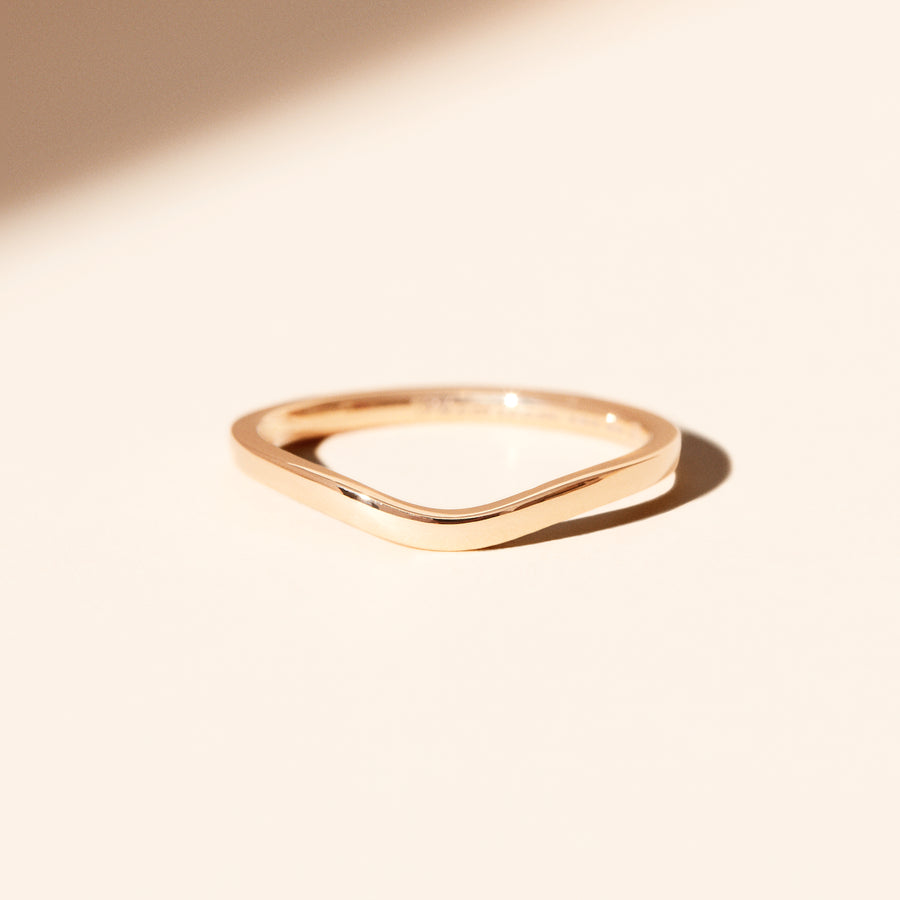 Curved Wedding Ring - 18 ct Rose Gold