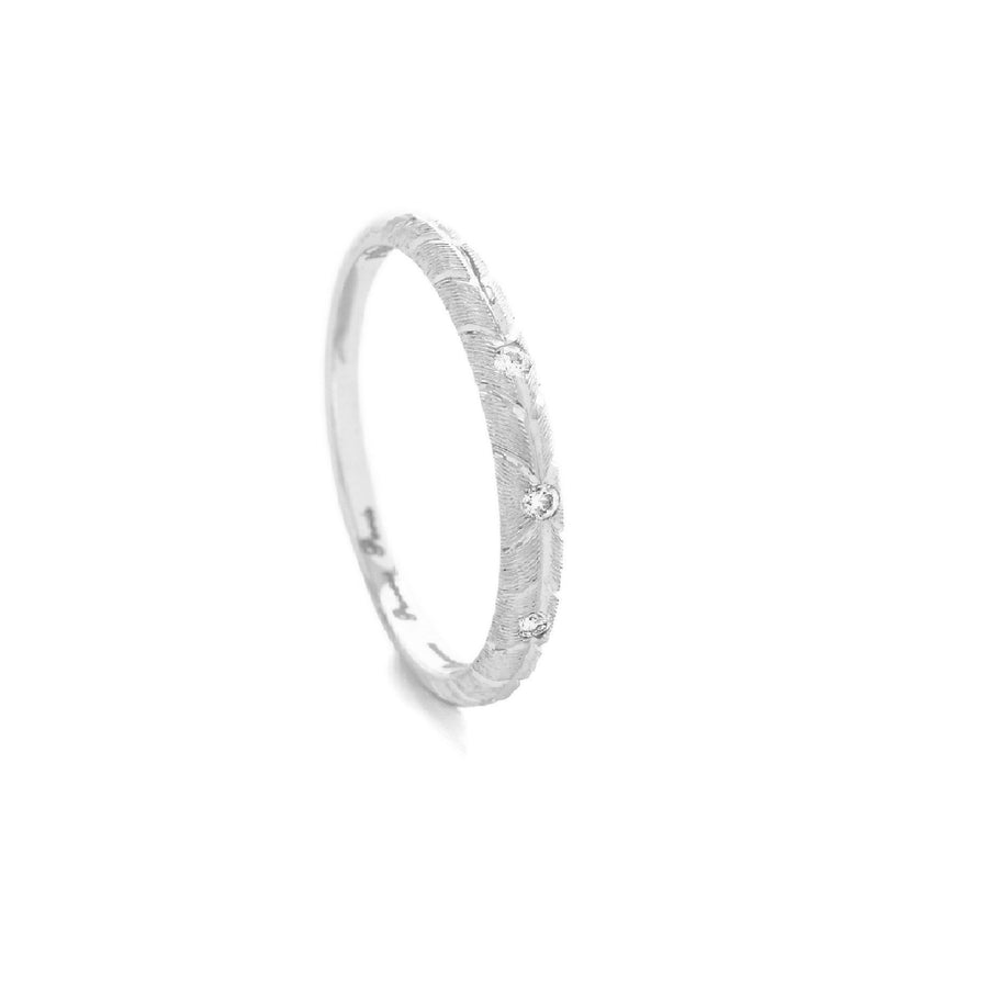 BANYAN wedding ring with 3 round diamonds - Platinum