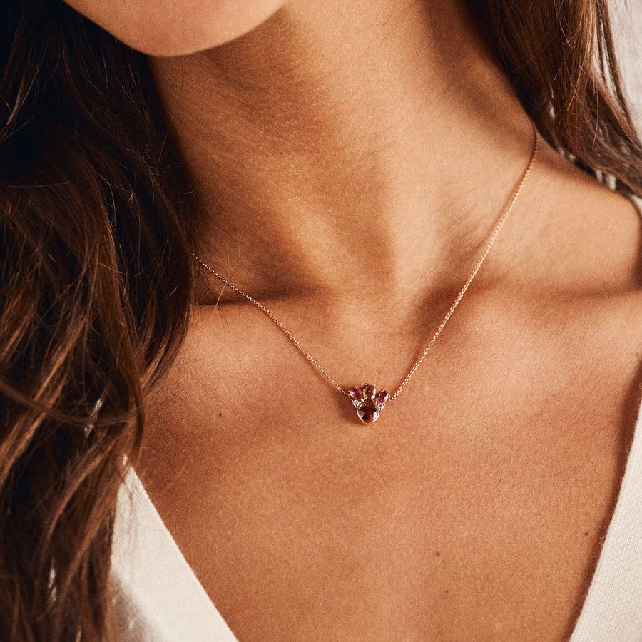 Collier Acapulco - Or rose, spinelle, tourmalines et saphir rose